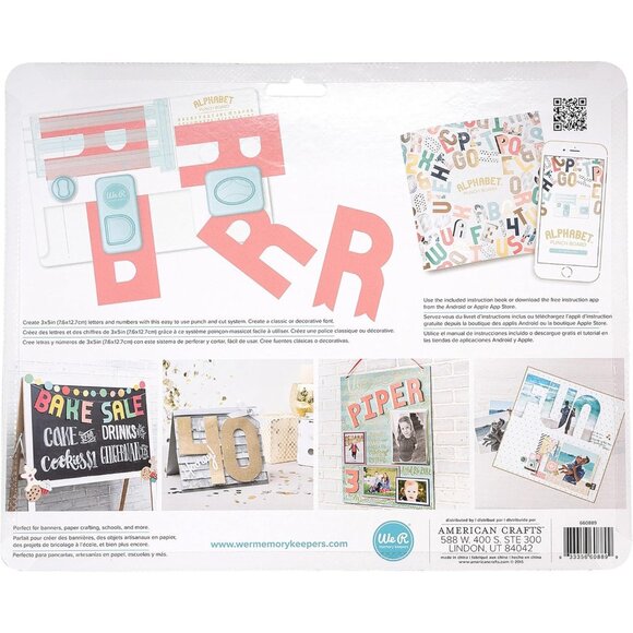 We R Memory Keepers Alphabet Punch Board Letters Numbers Poster Hole Crafts Arts - Picture 7 of 10